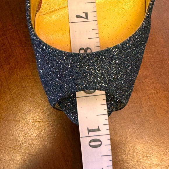 Beautiful Slate Grey Glitter Christian Louboutin Lady Peep Heels EU 38.5 EUC - Picture 8 of 10